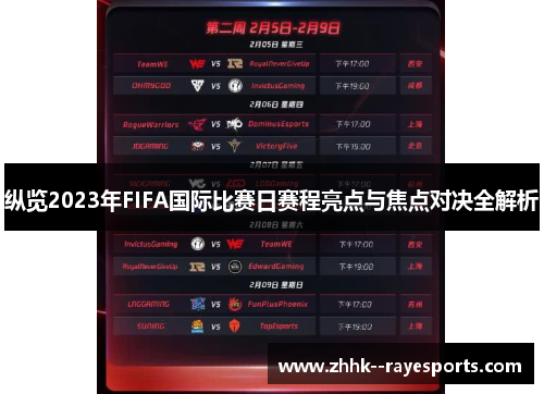 纵览2023年FIFA国际比赛日赛程亮点与焦点对决全解析 纵览2023年FIFA国际比赛日赛程亮点与焦点对决全解析
